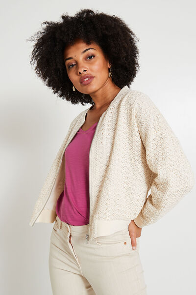 Veste bomber crochet femme