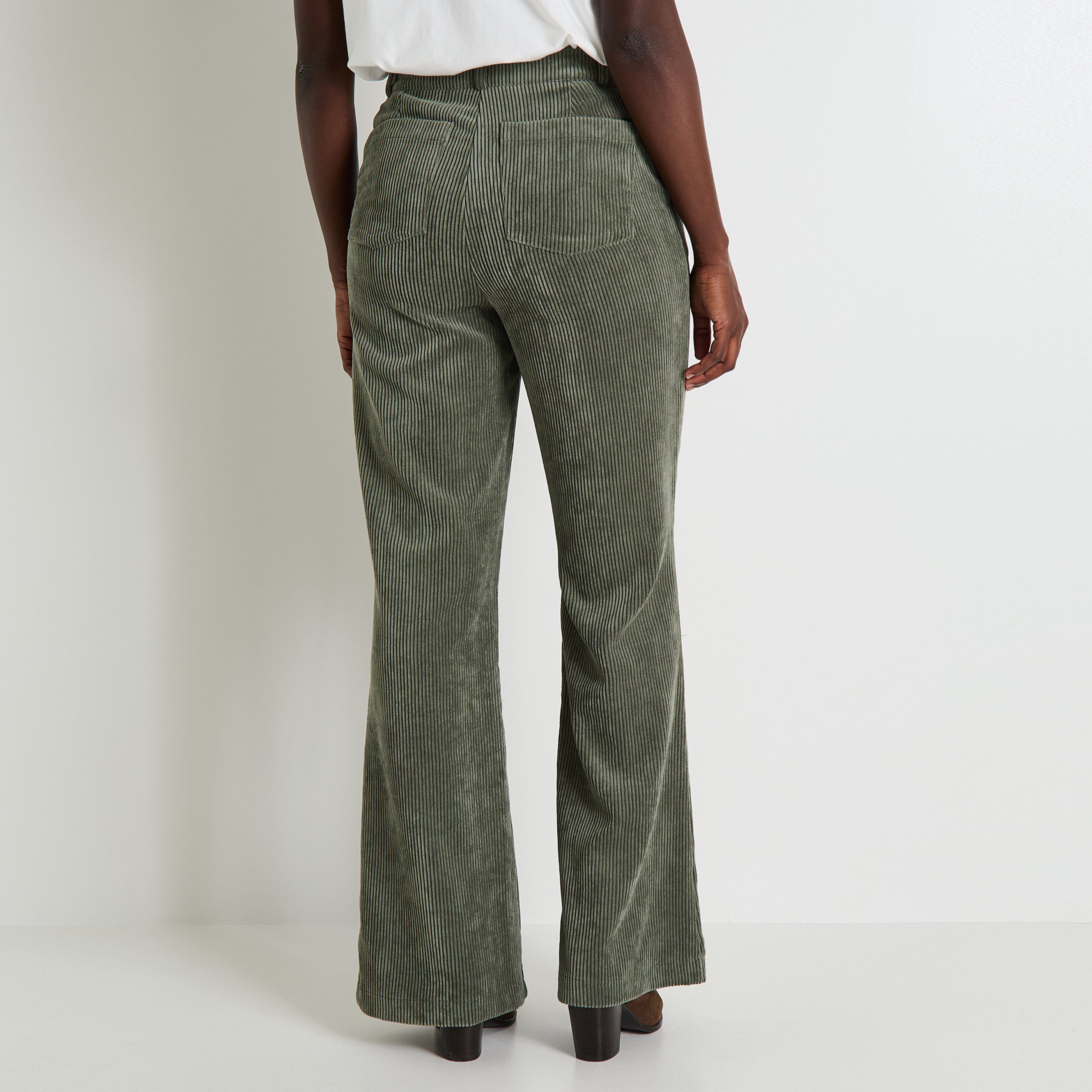Pantalon velours flare femme