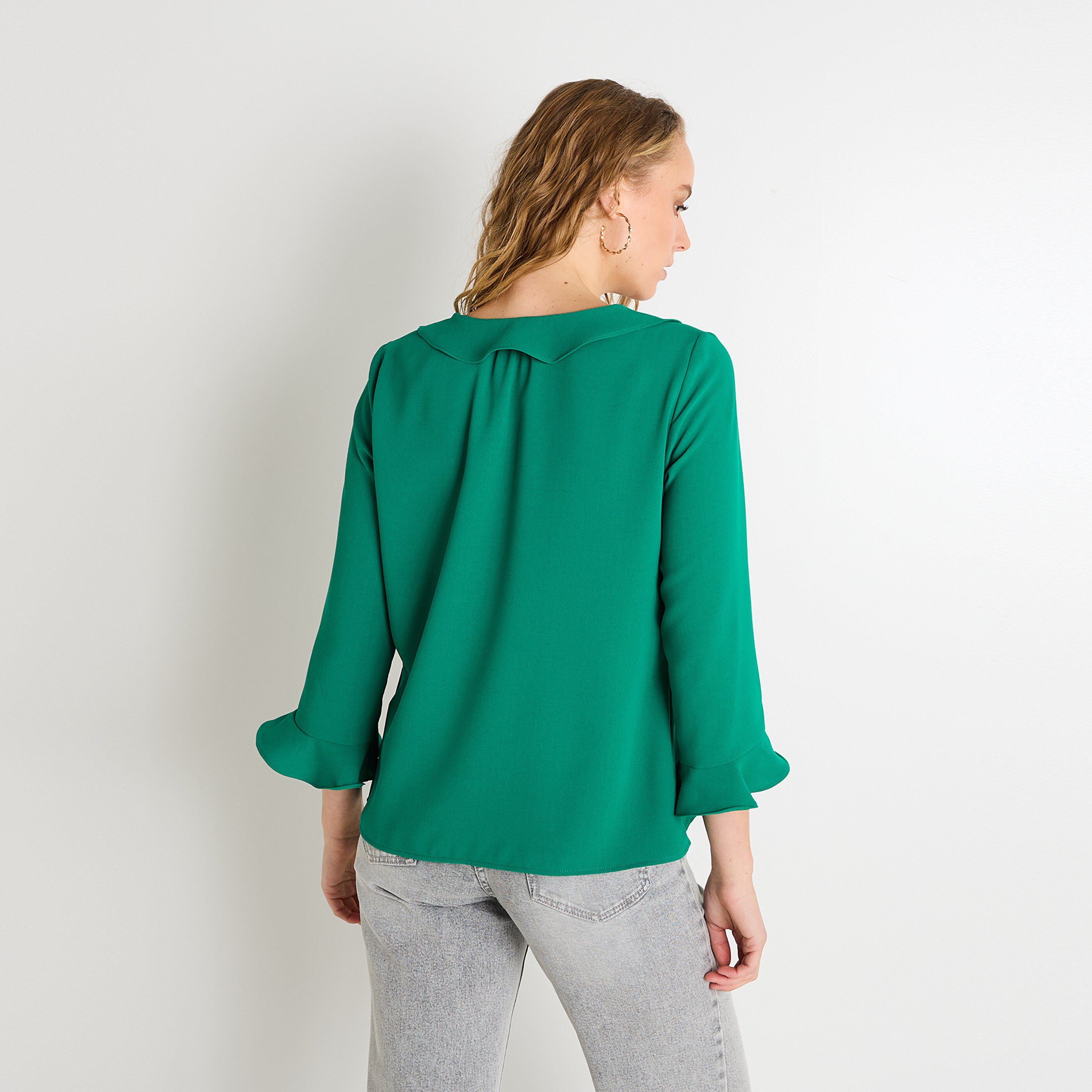 Blouse &agrave; volants femme