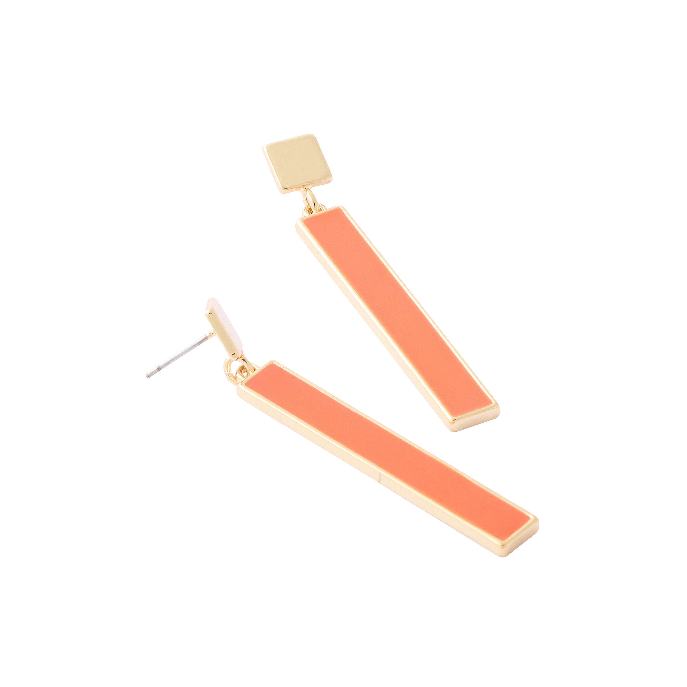 Boucles d'oreilles &agrave; tige orange