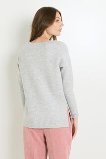 Pull col V femme
