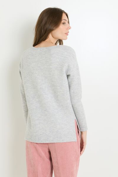 Pull col V femme