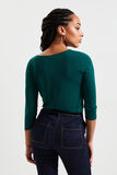 Tshirt uni manches 3/4 femme