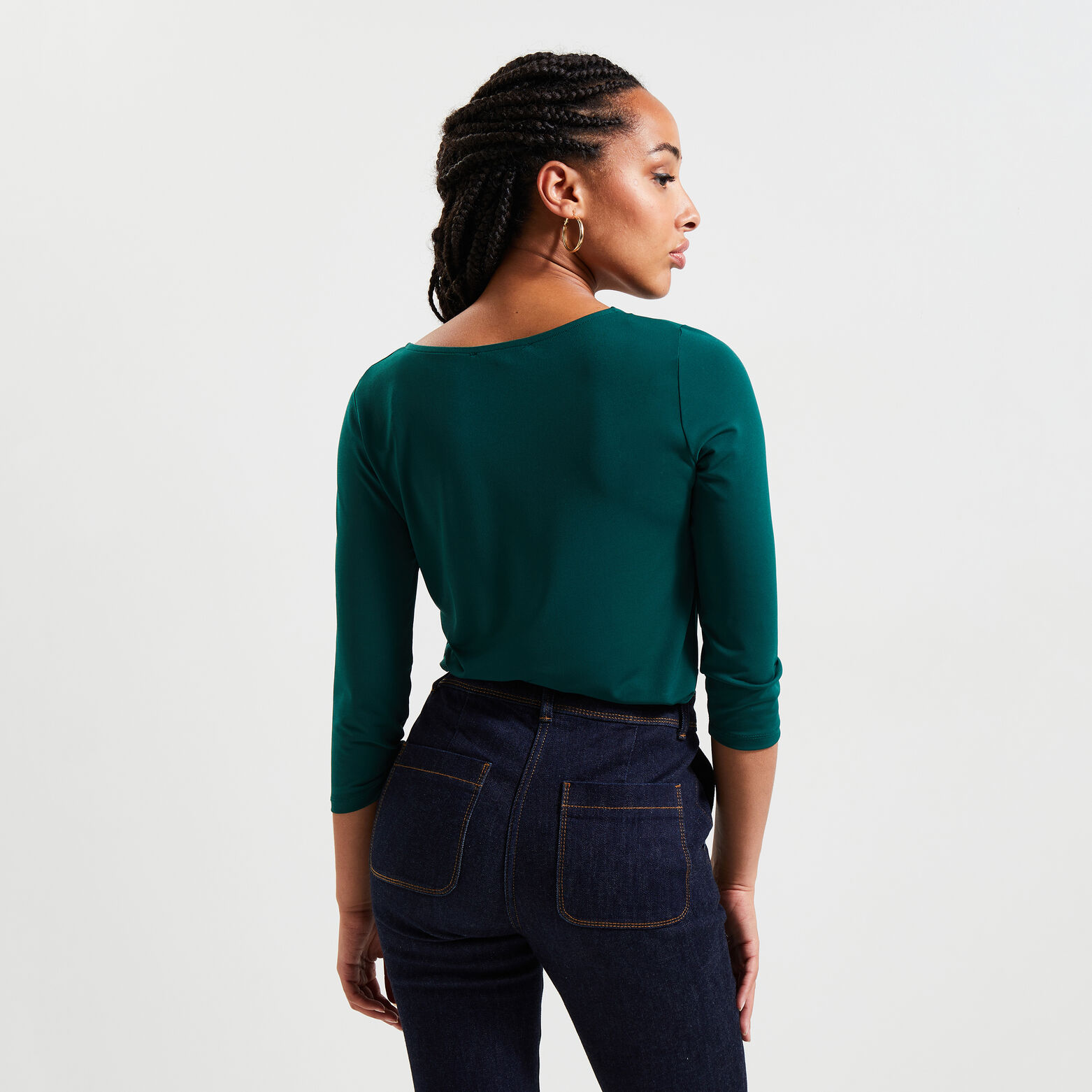 Tshirt uni manches 3/4 femme