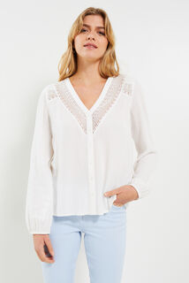 Chemise détails ajourés femme