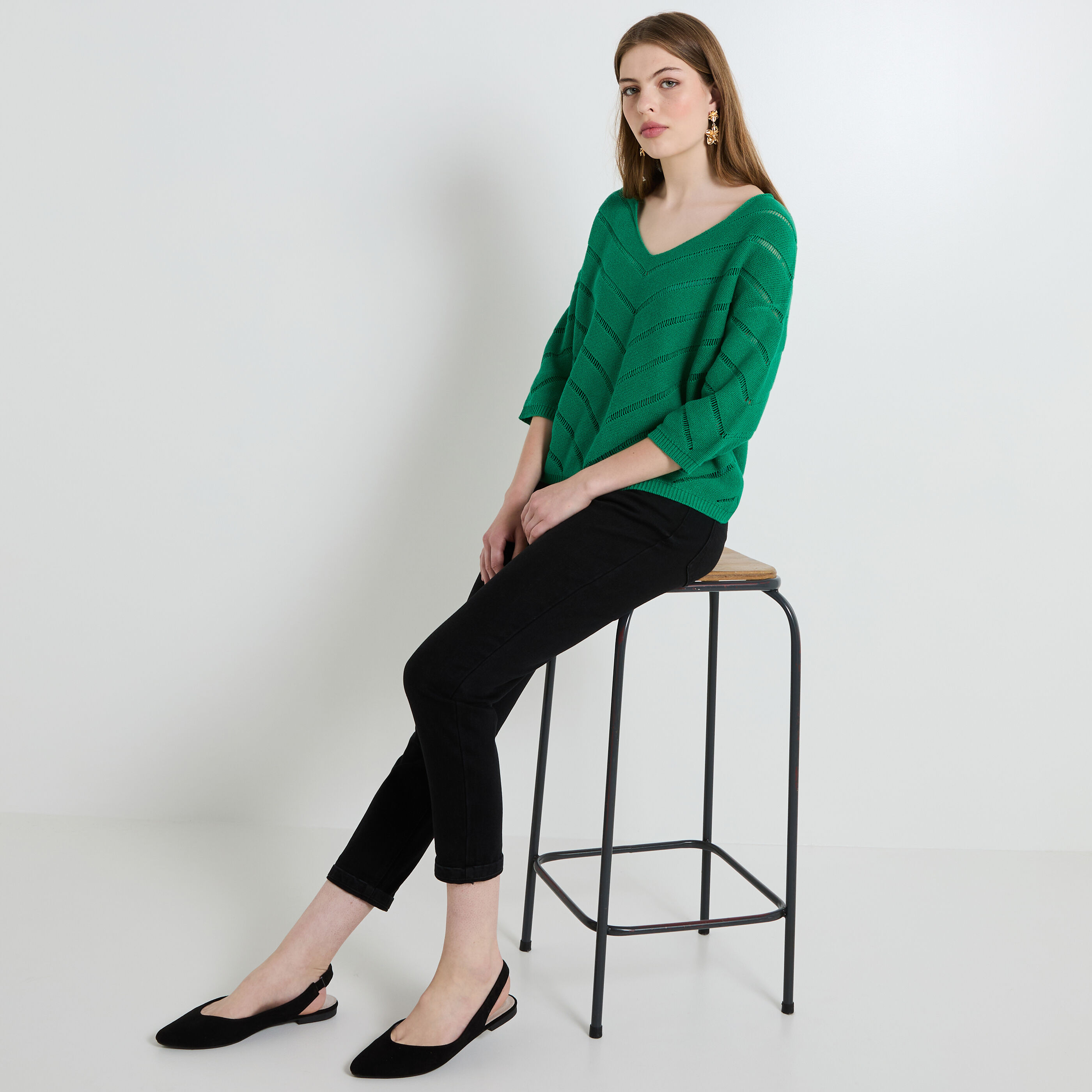 Pull manches 3/4 femme