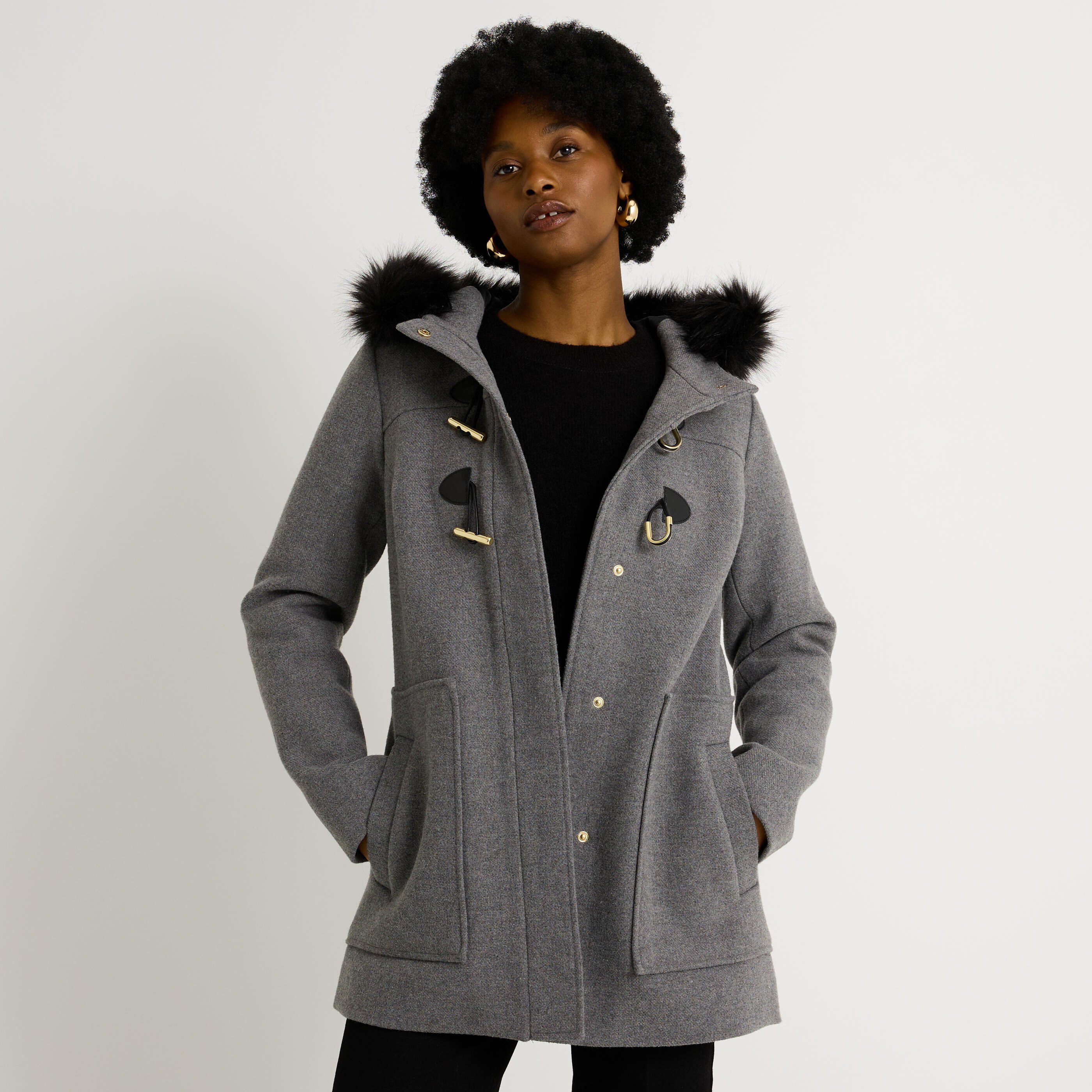 Duffle-coat mi-long femme