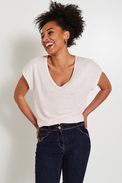 Tshirt viscose et lin femme