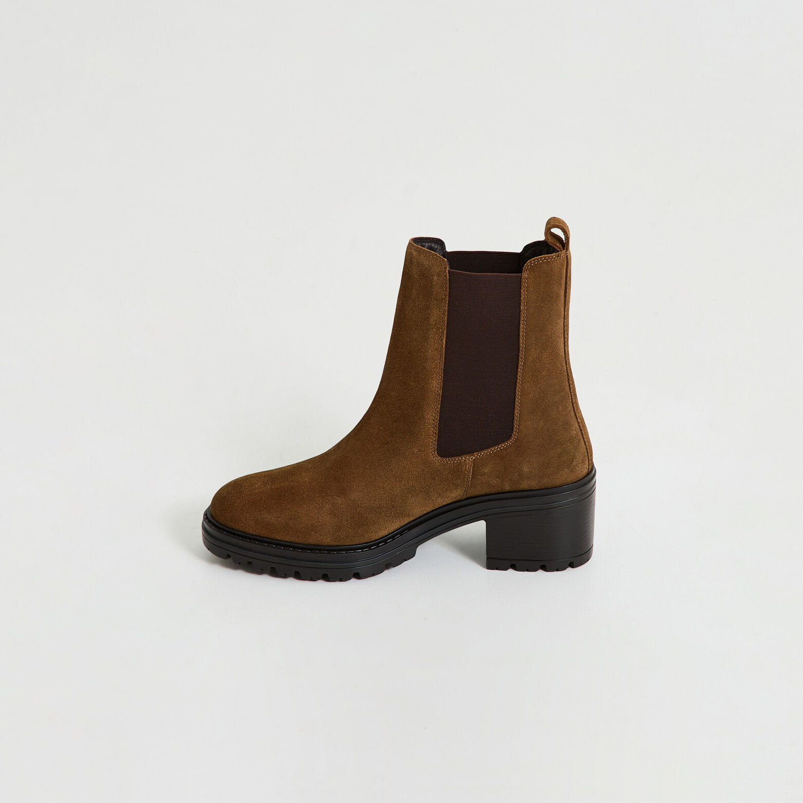 Bottines en croûte de cuir femme