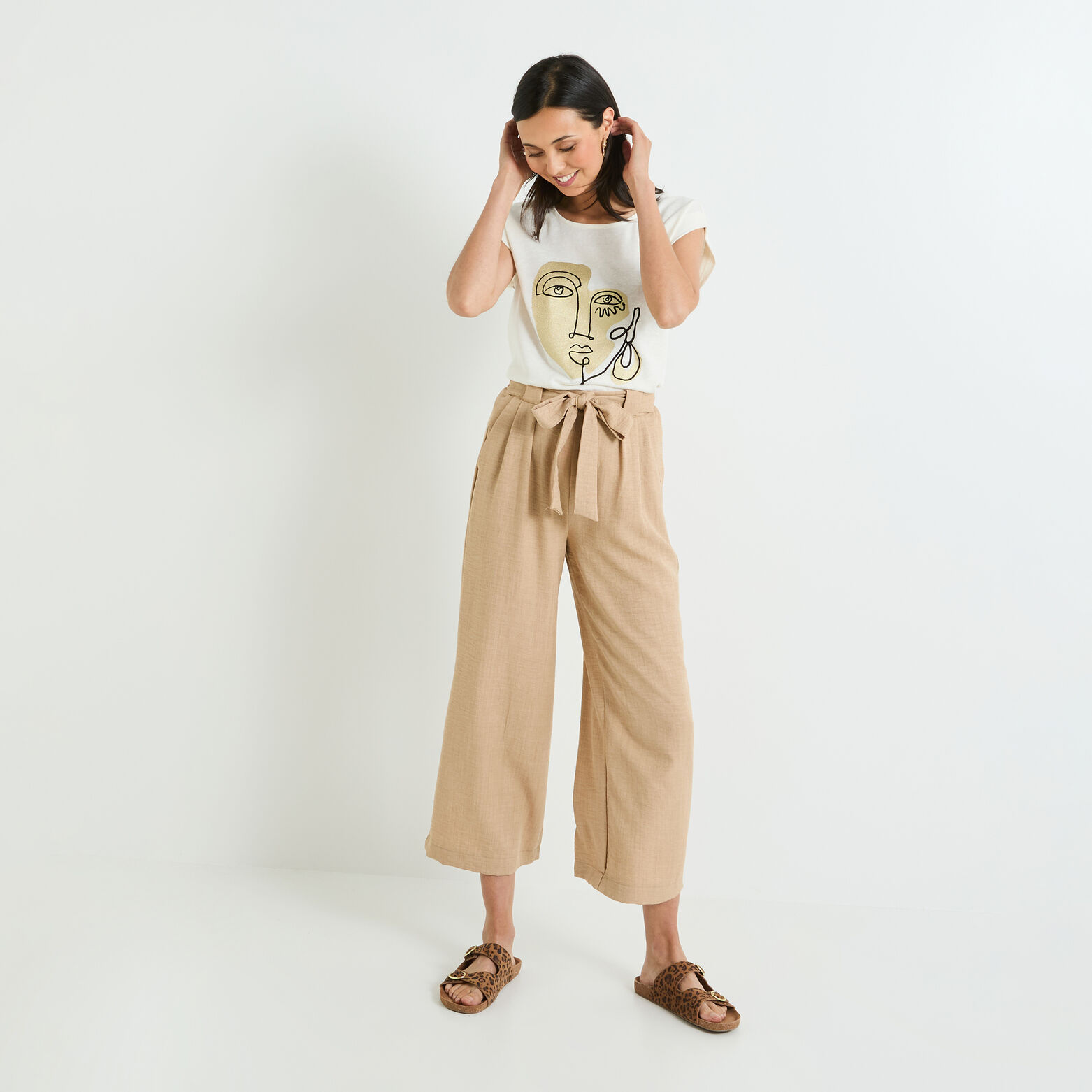 Pantalon large fluide femme