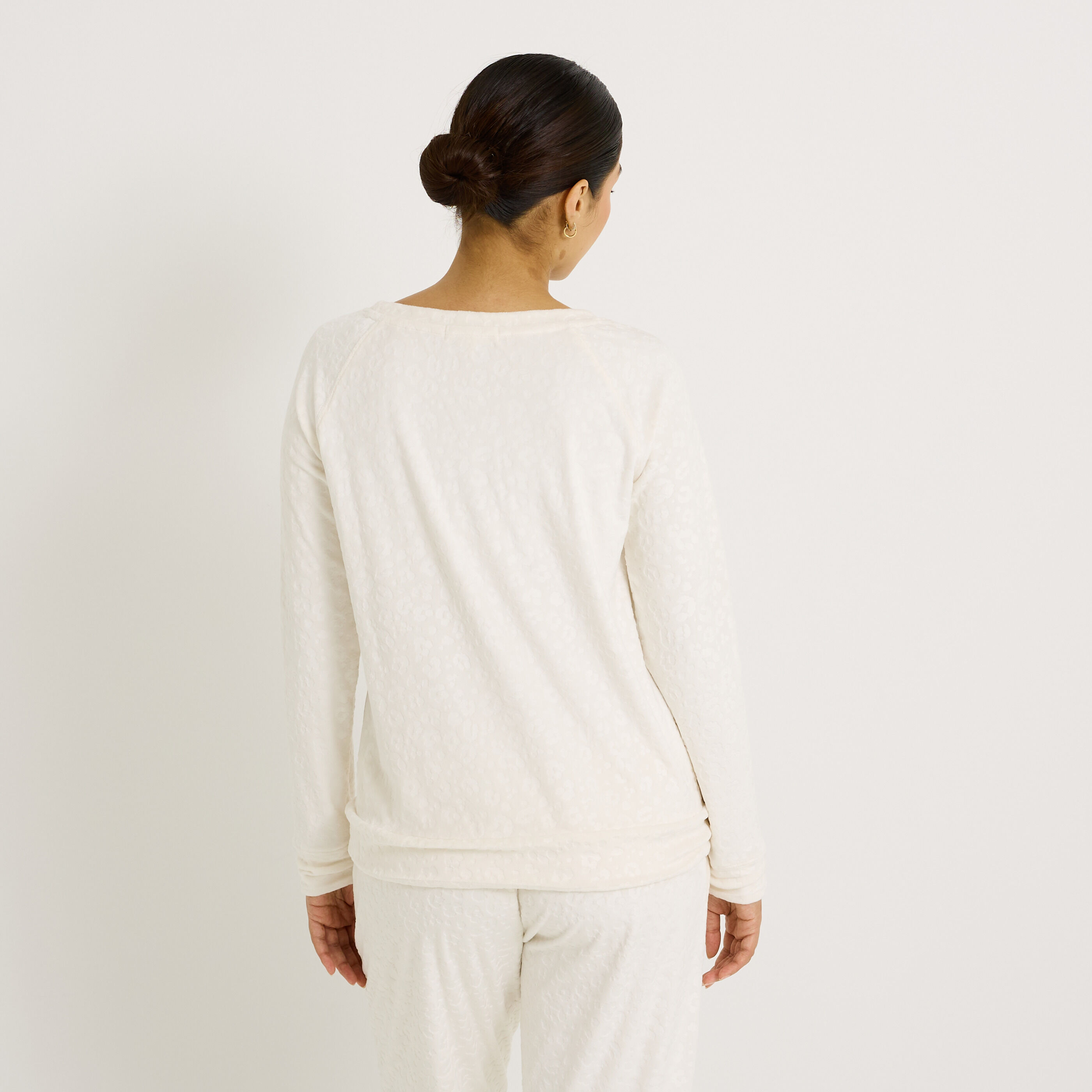 Sweat pyjama imprim&eacute; l&eacute;opard femme