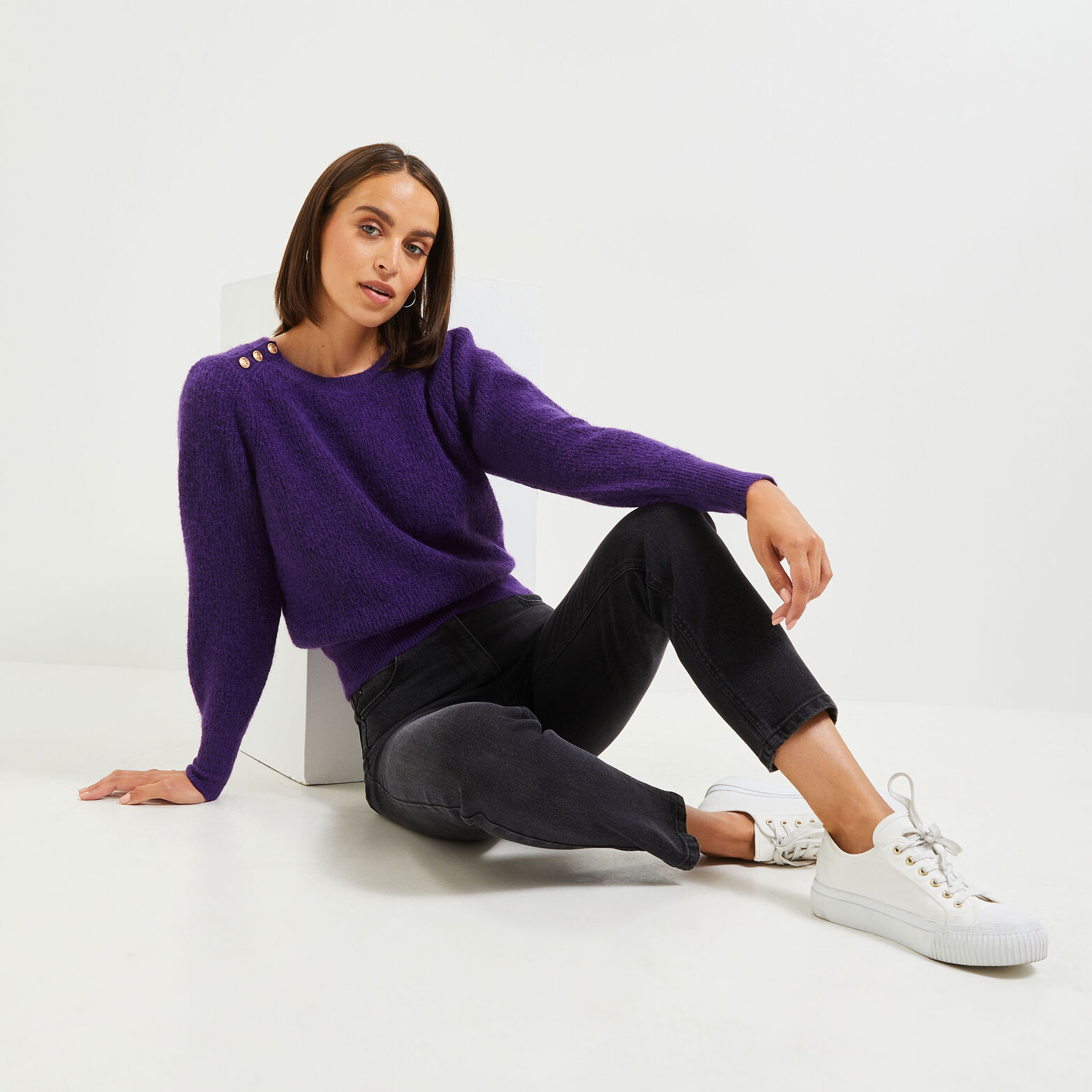Pull col rond femme