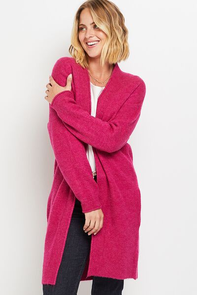 Gilet long uni femme