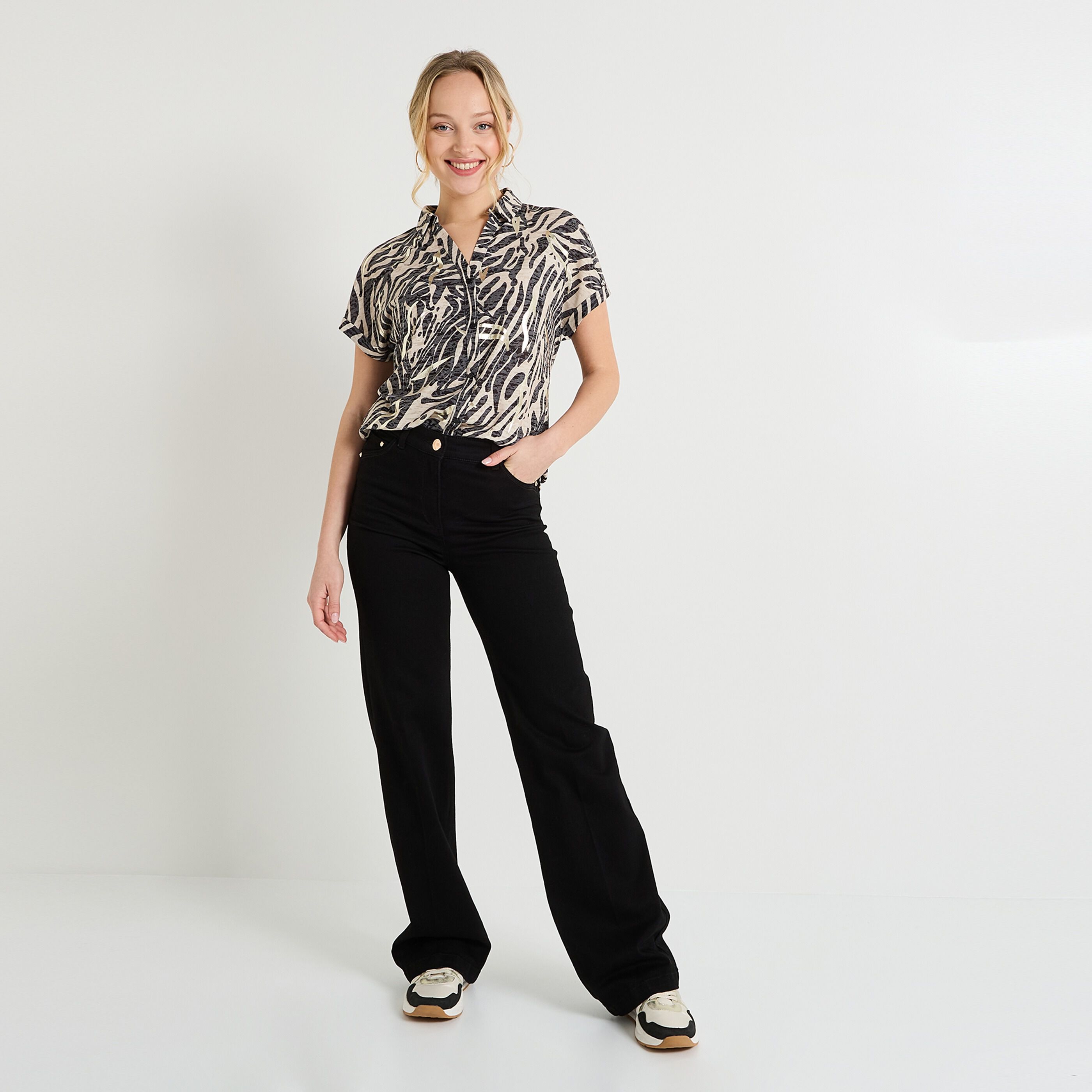 T-shirt col chemise femme