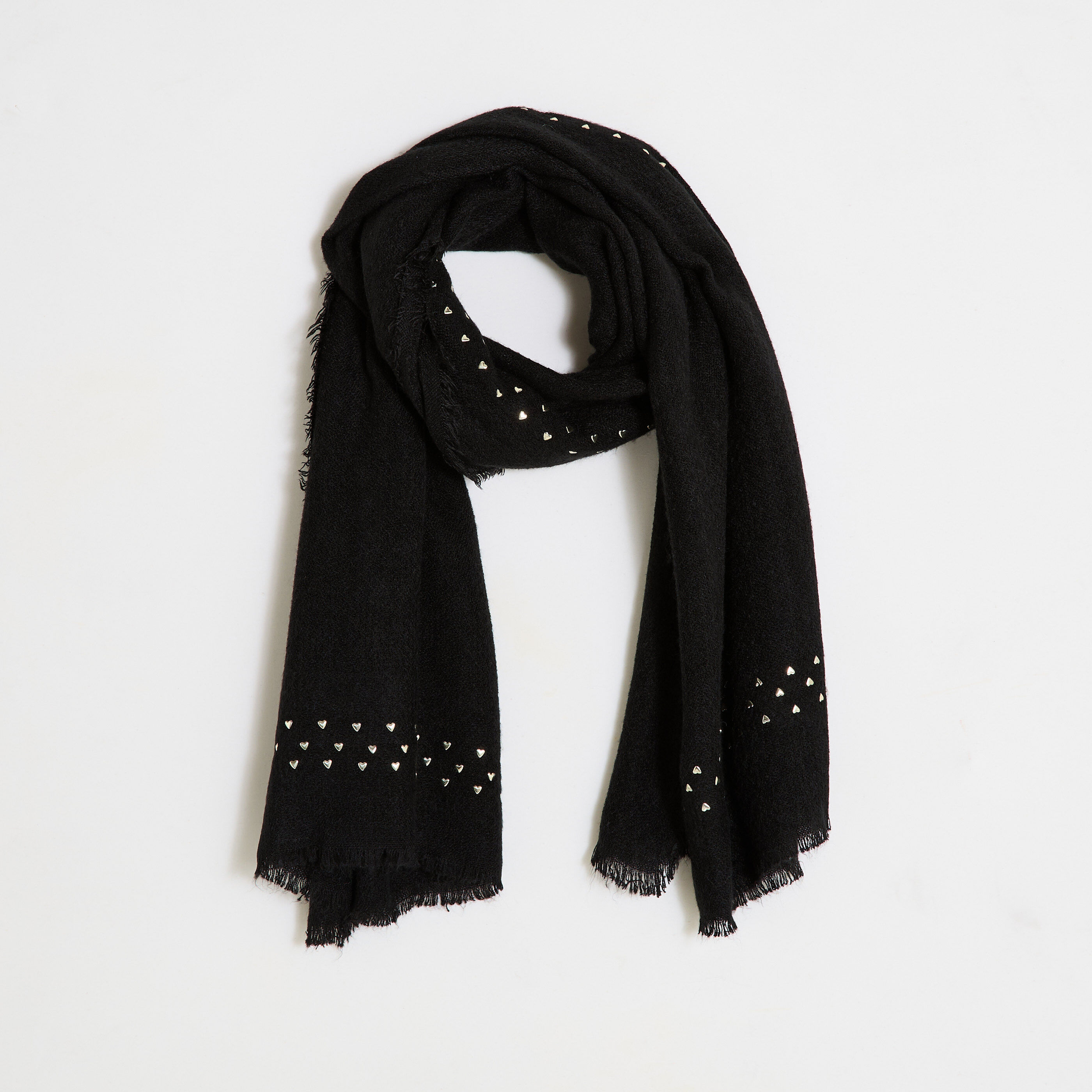 &Eacute;charpe unie petits coeurs femme