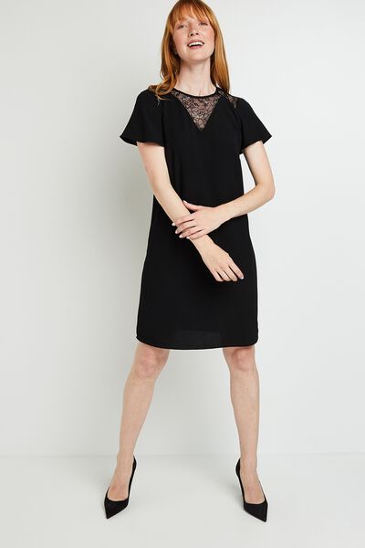 Robe avec empiècement dentelle femme