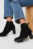 Bottines noires à talons en cuir femme