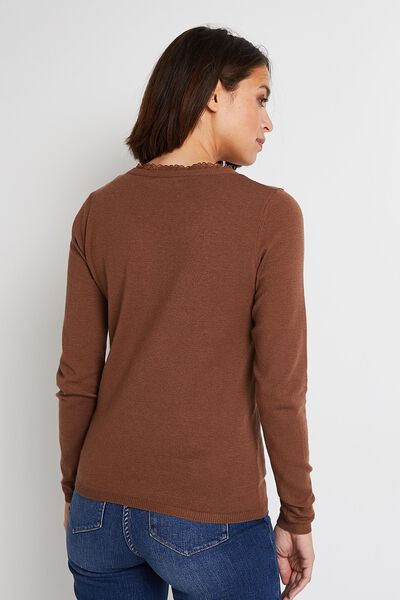 Pull col V femme