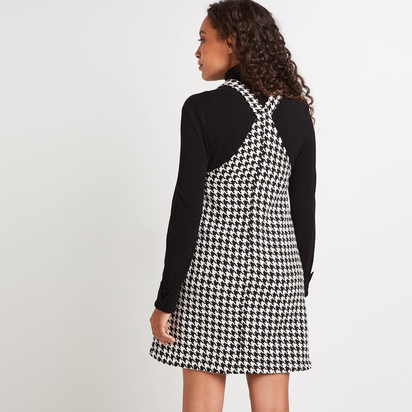 Robe chasuble à carreaux femme