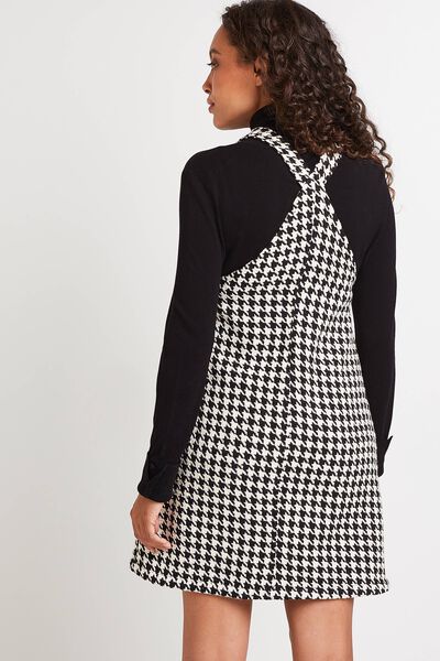 Robe chasuble à carreaux femme