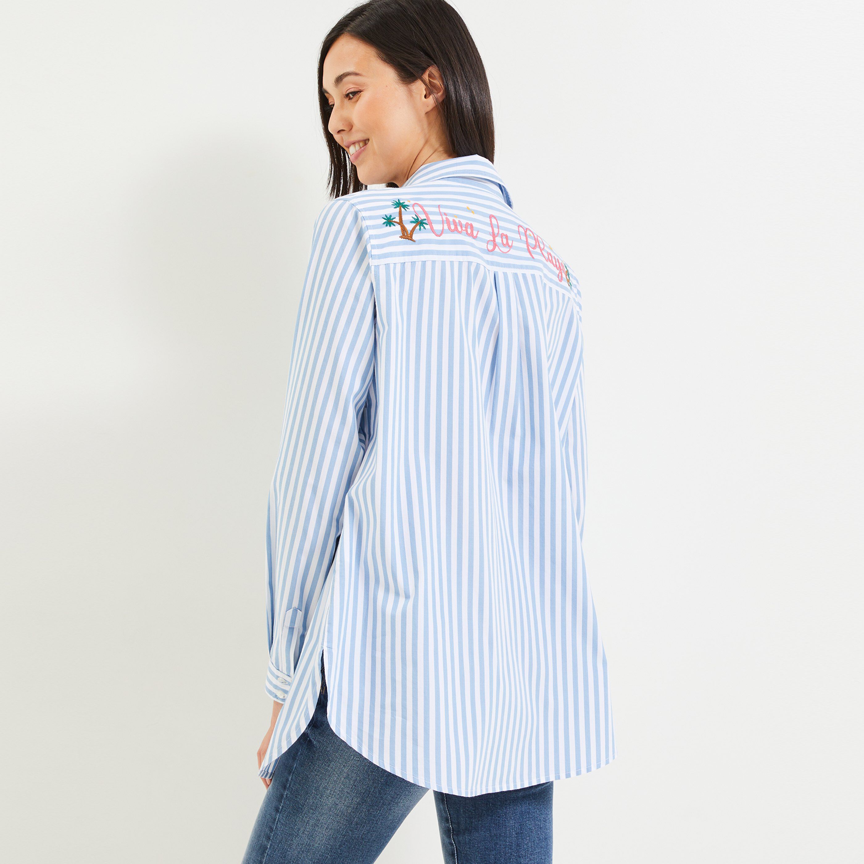 Chemise femme sale rayée