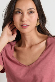 T-shirt col V femme