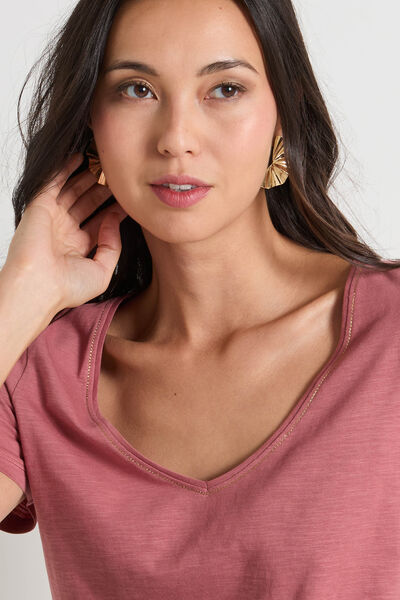 T-shirt col V femme