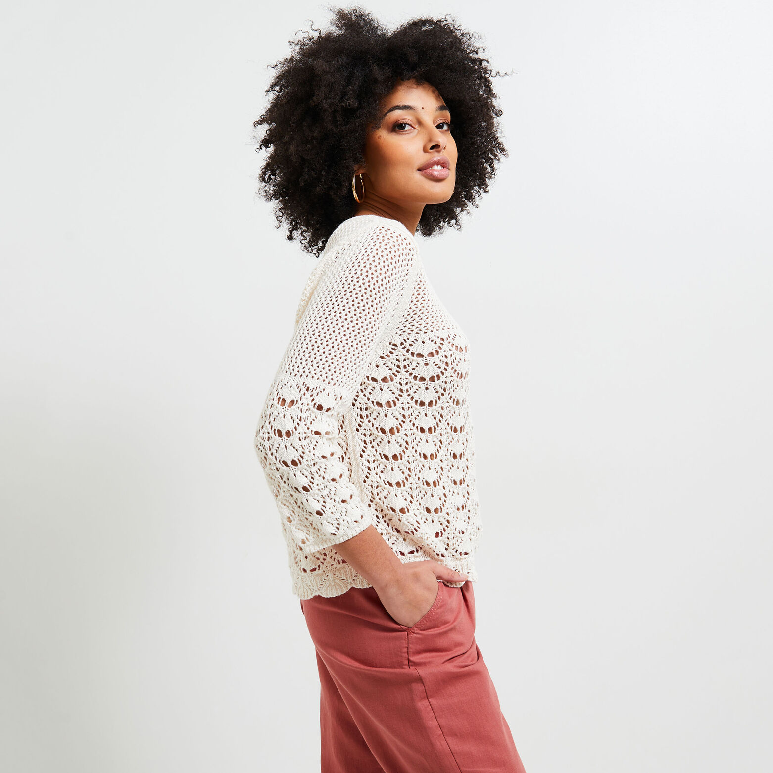 Pull ajouré femme