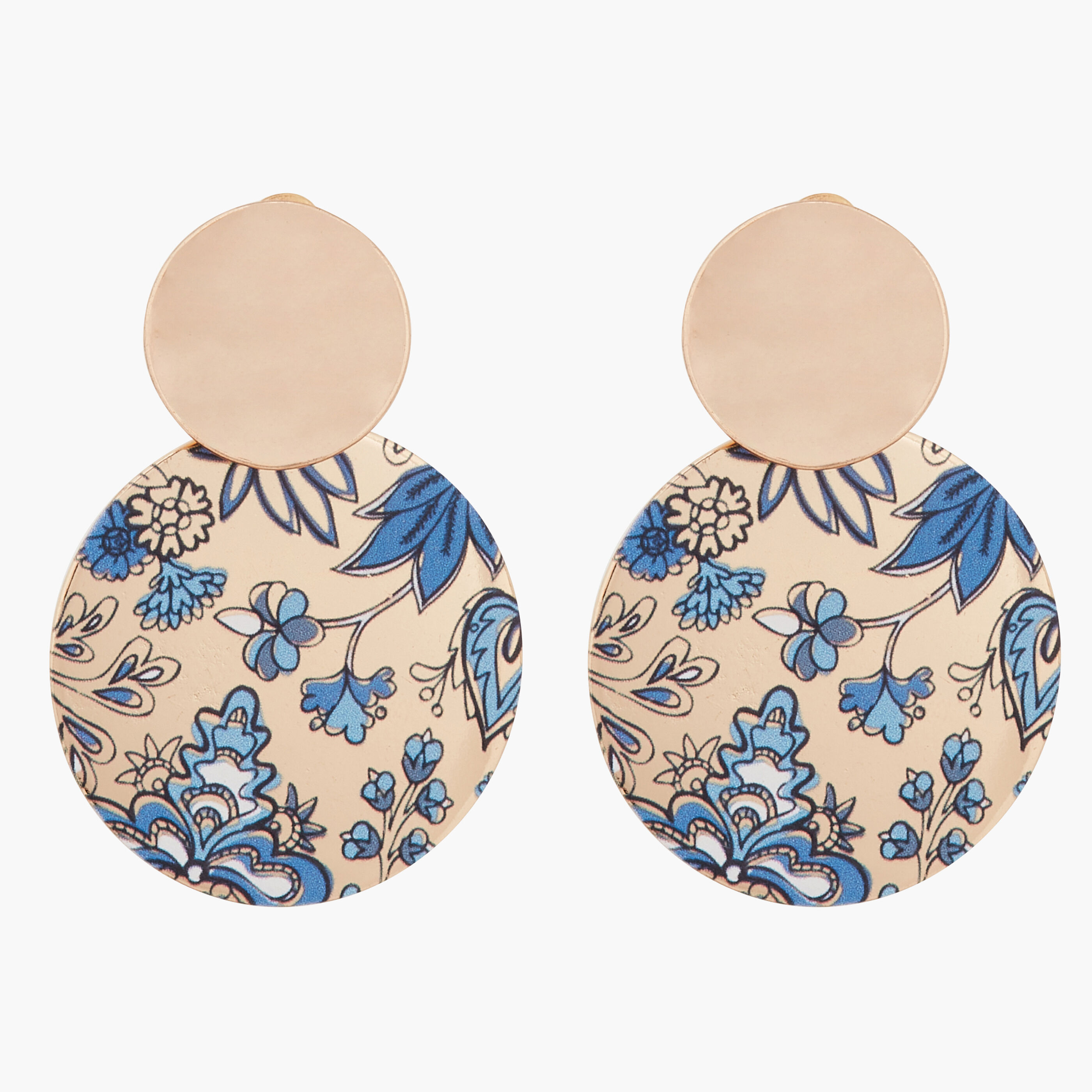 Boucles d'oreilles imprim&eacute; fleuri