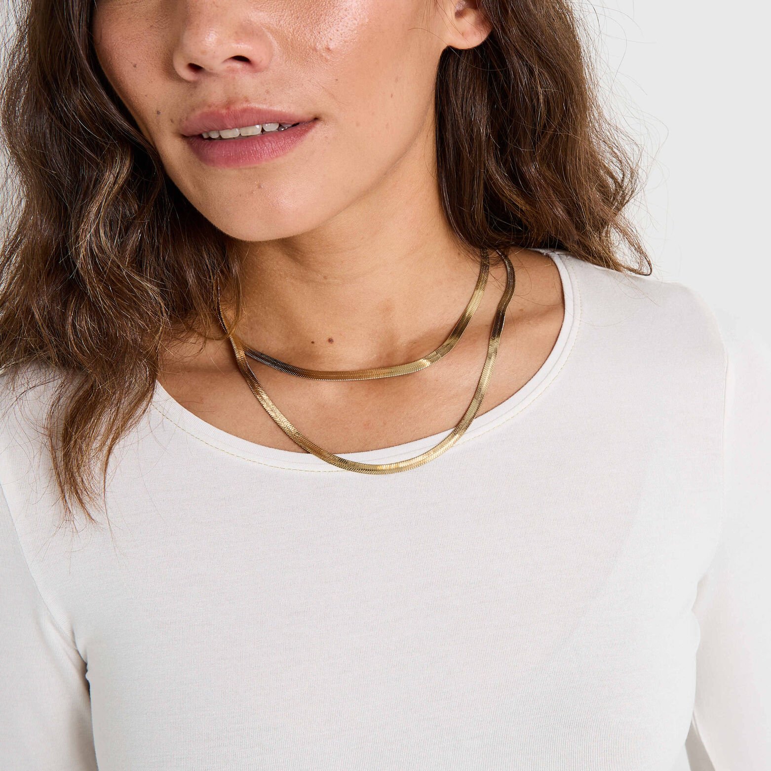 T-shirt uni à col rond femme
