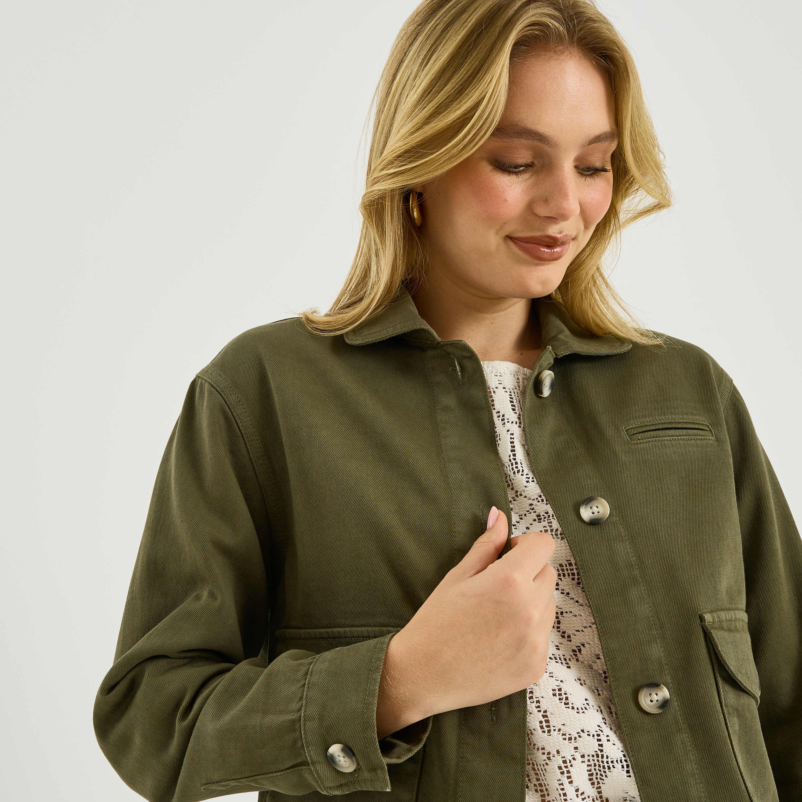 Veste courte style utilitaire femme