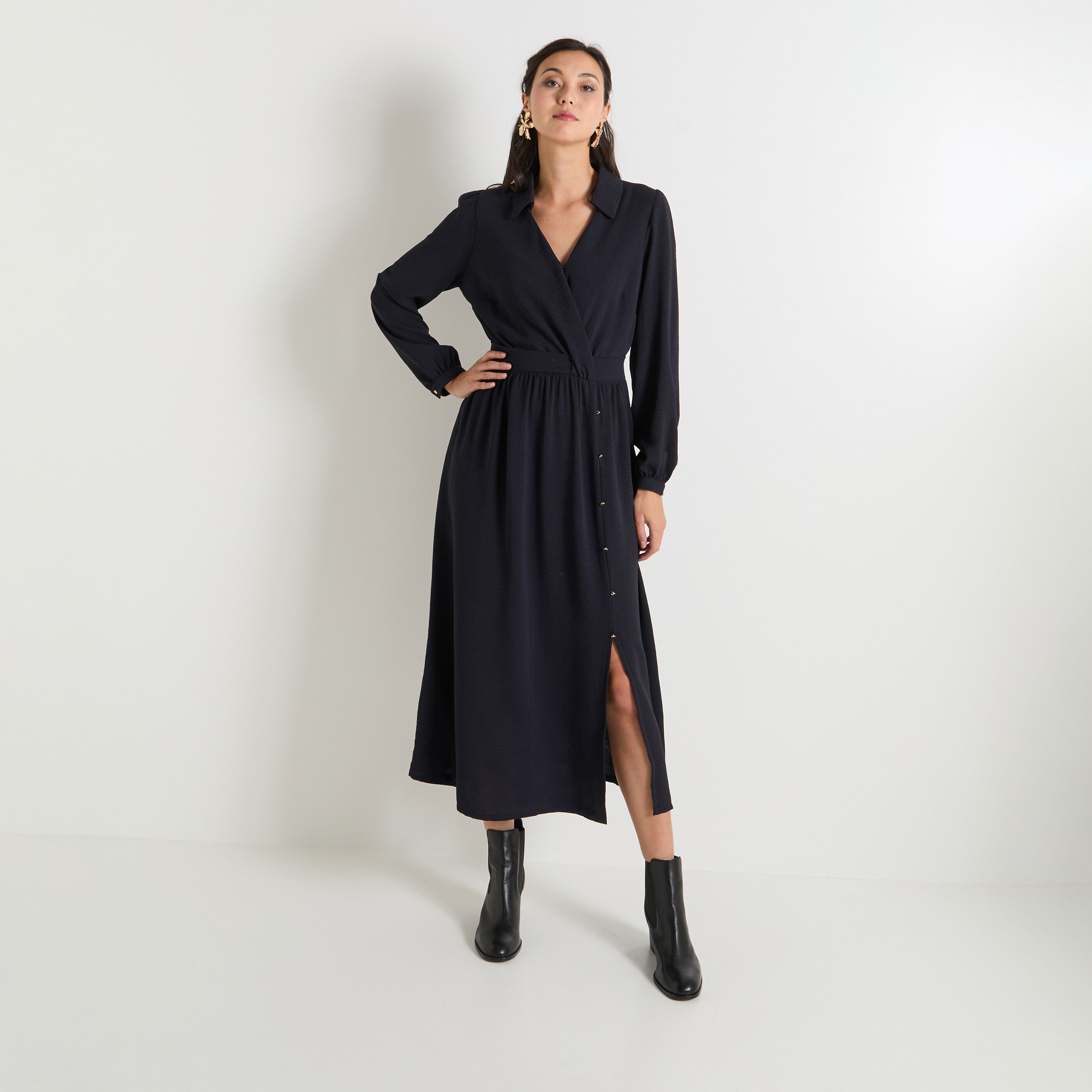 Robe longue &eacute;vas&eacute;e femme