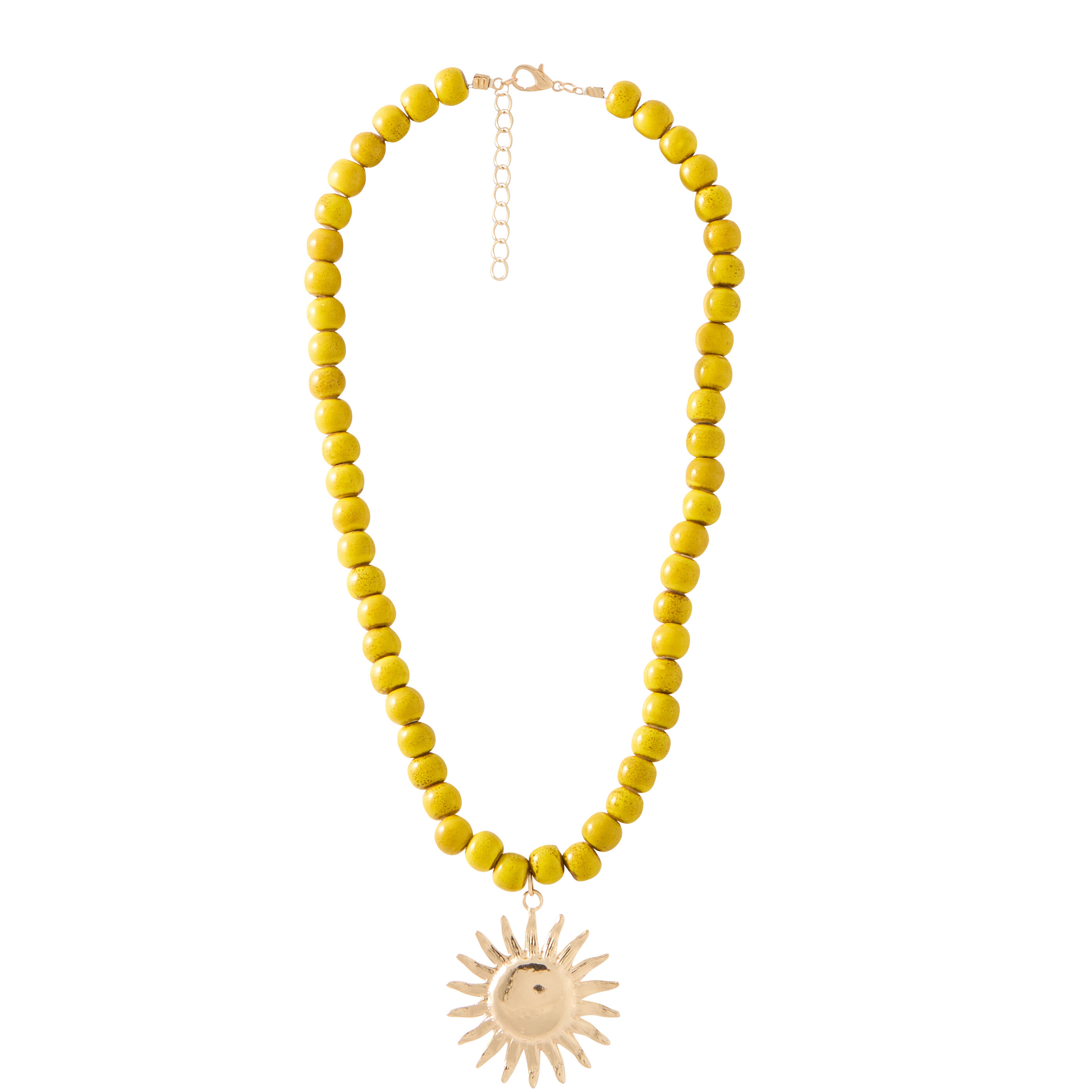 Collier de perles pendentif soleil