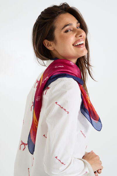 Foulard carré en soie femme