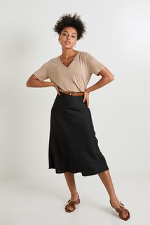 Jupe satin unie femme