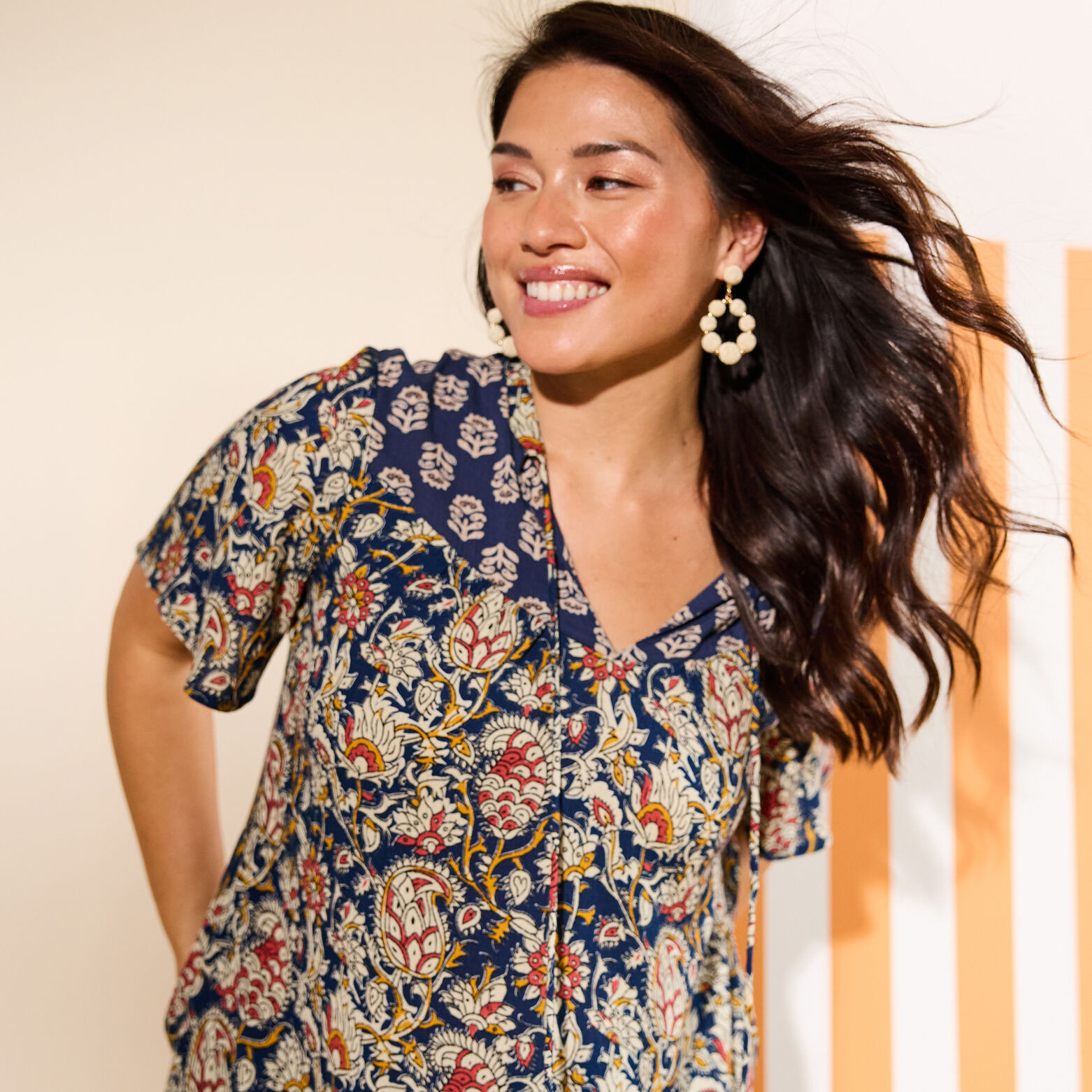 Blouse col V femme