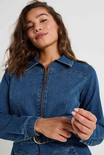 Robe en denim à manches longues
