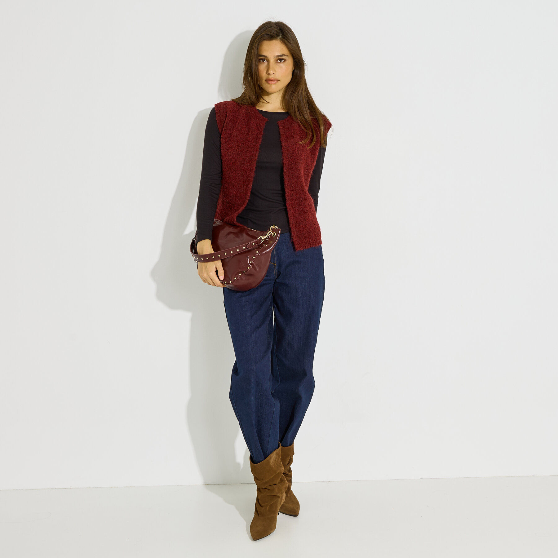 Gilet uni sans manches femme