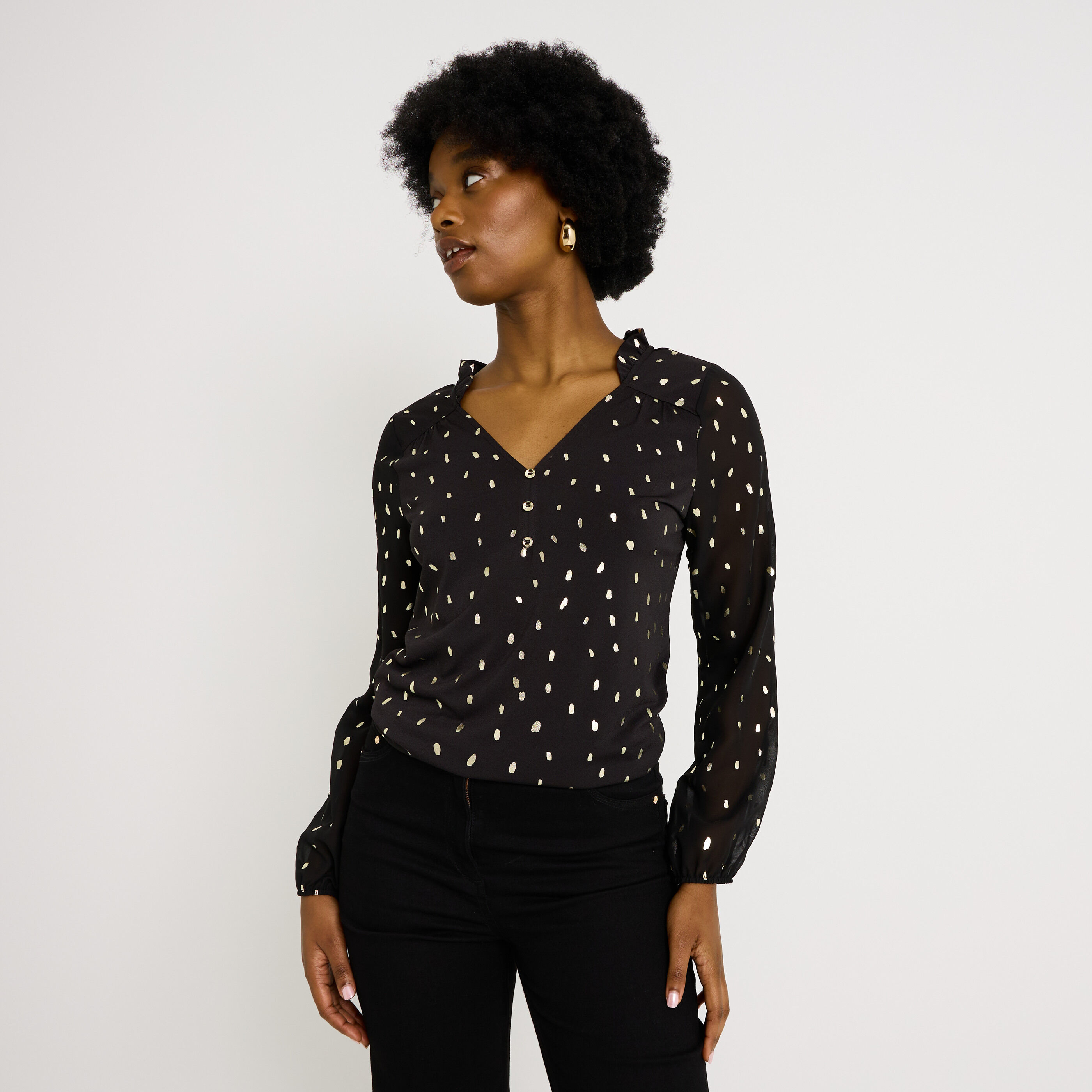 Blouse manches en voile femme