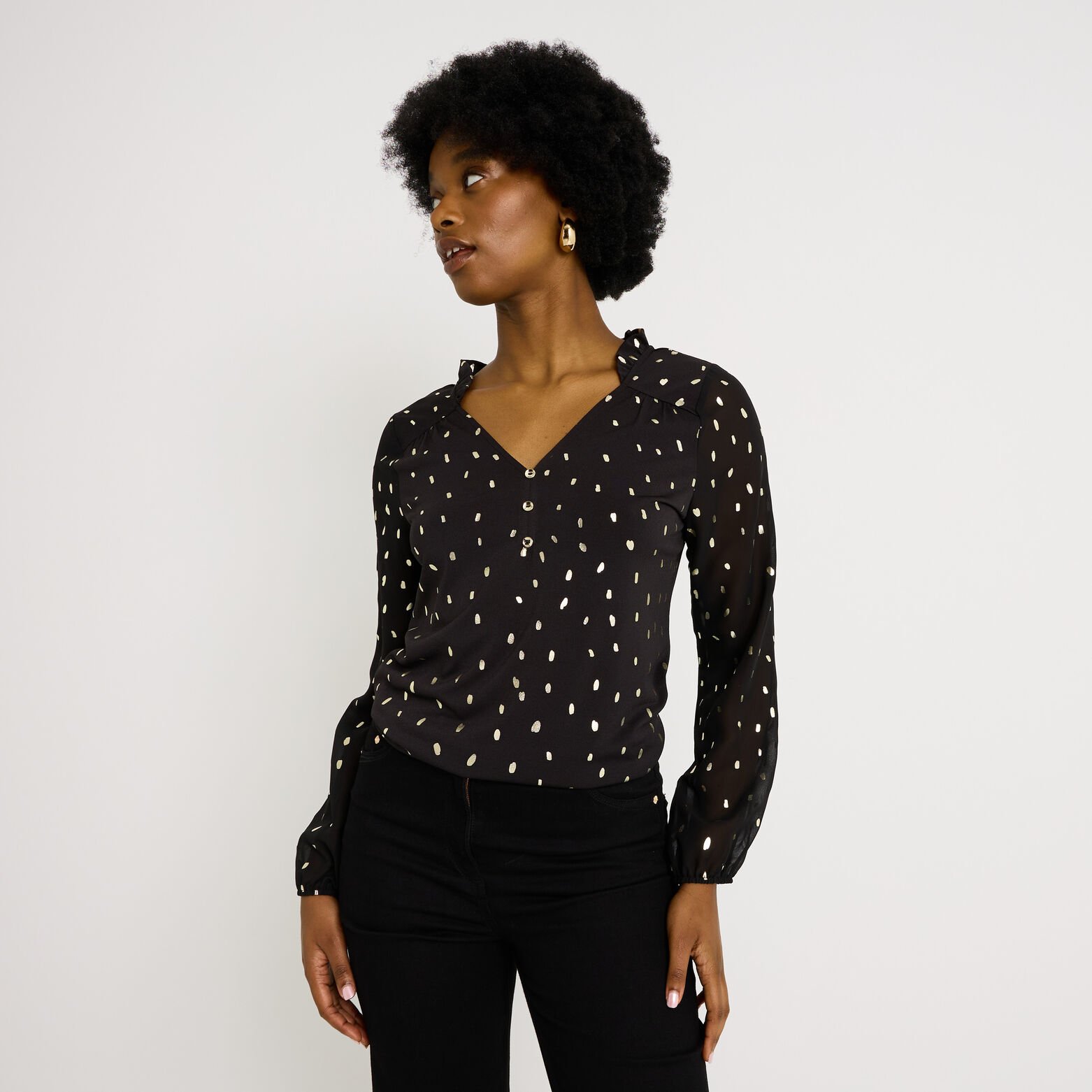 Blouse manches en voile femme - Main Image