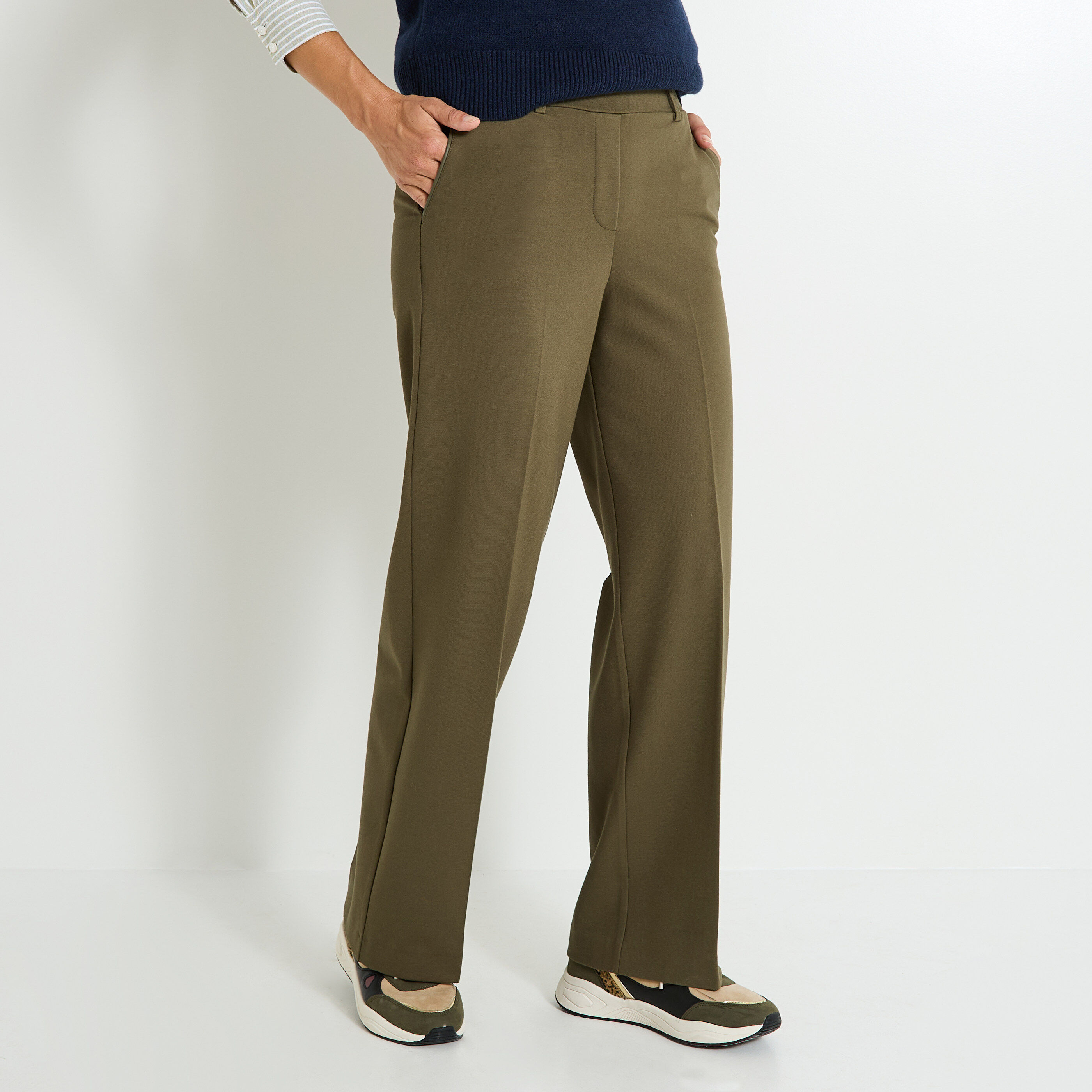 Pantalon large en maille femme