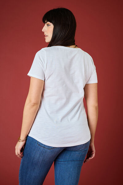 Tshirt basique col V femme