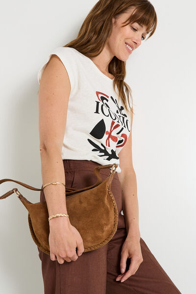 Petit sac besace bi-matière femme