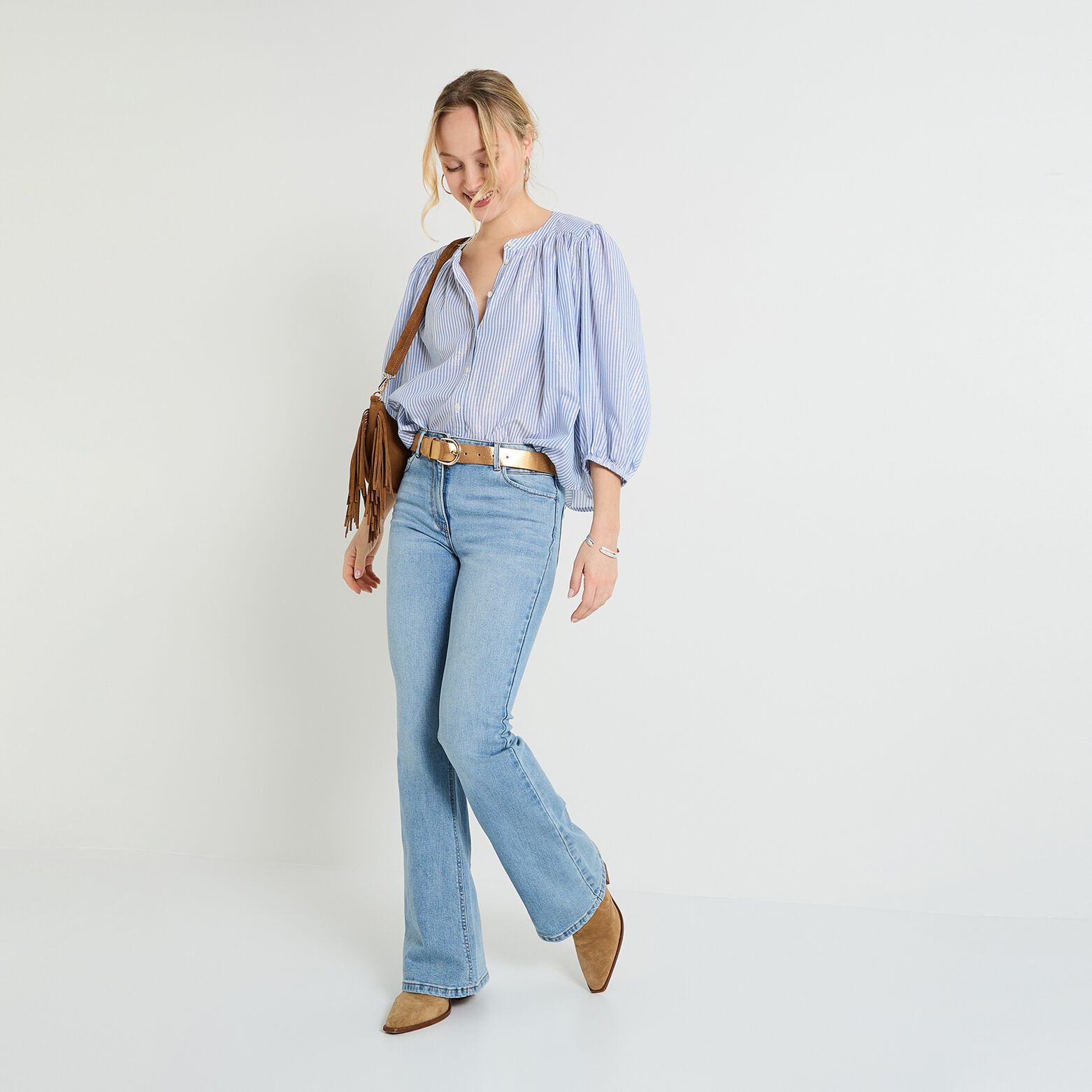 Chemise oversize rayée femme