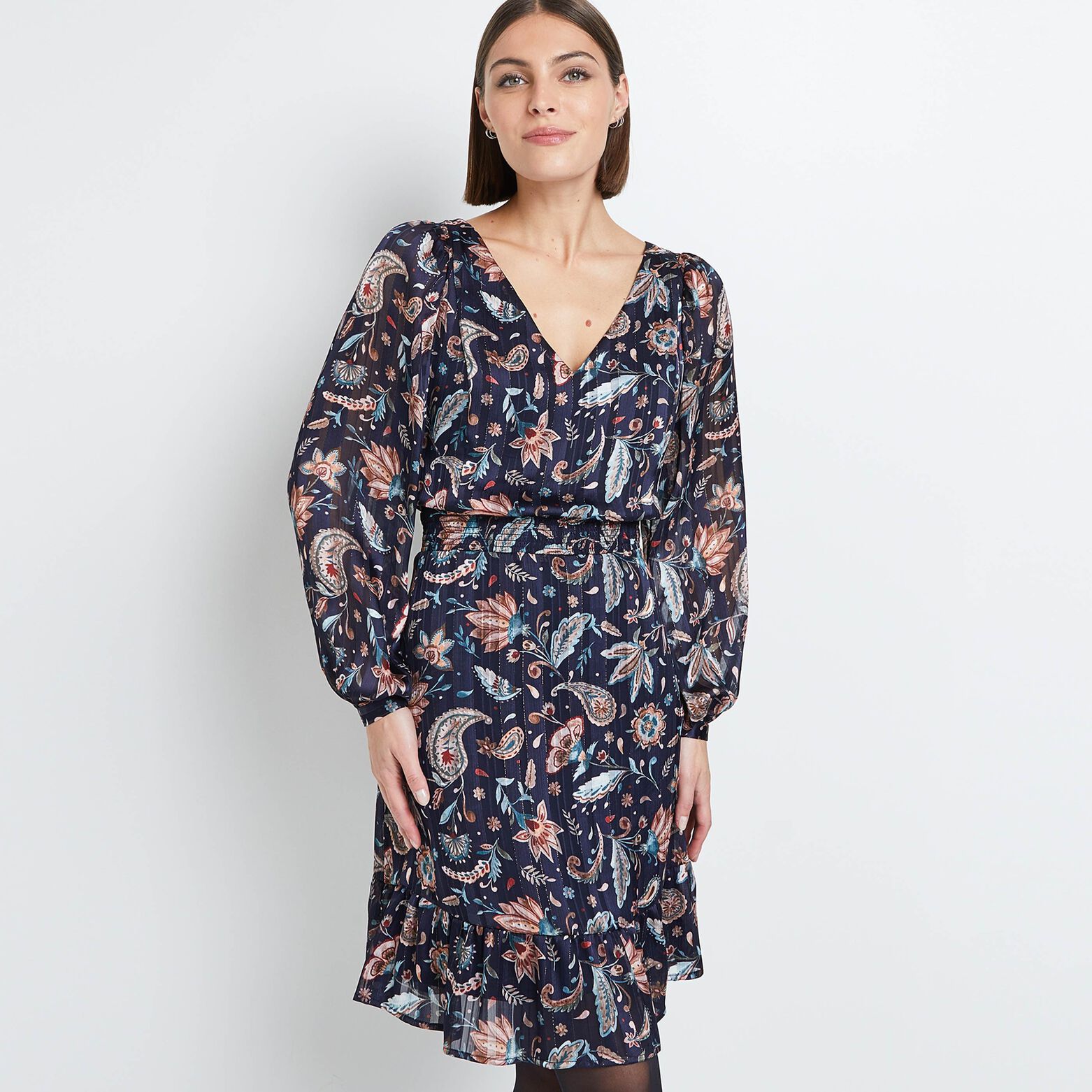 Robe col V femme