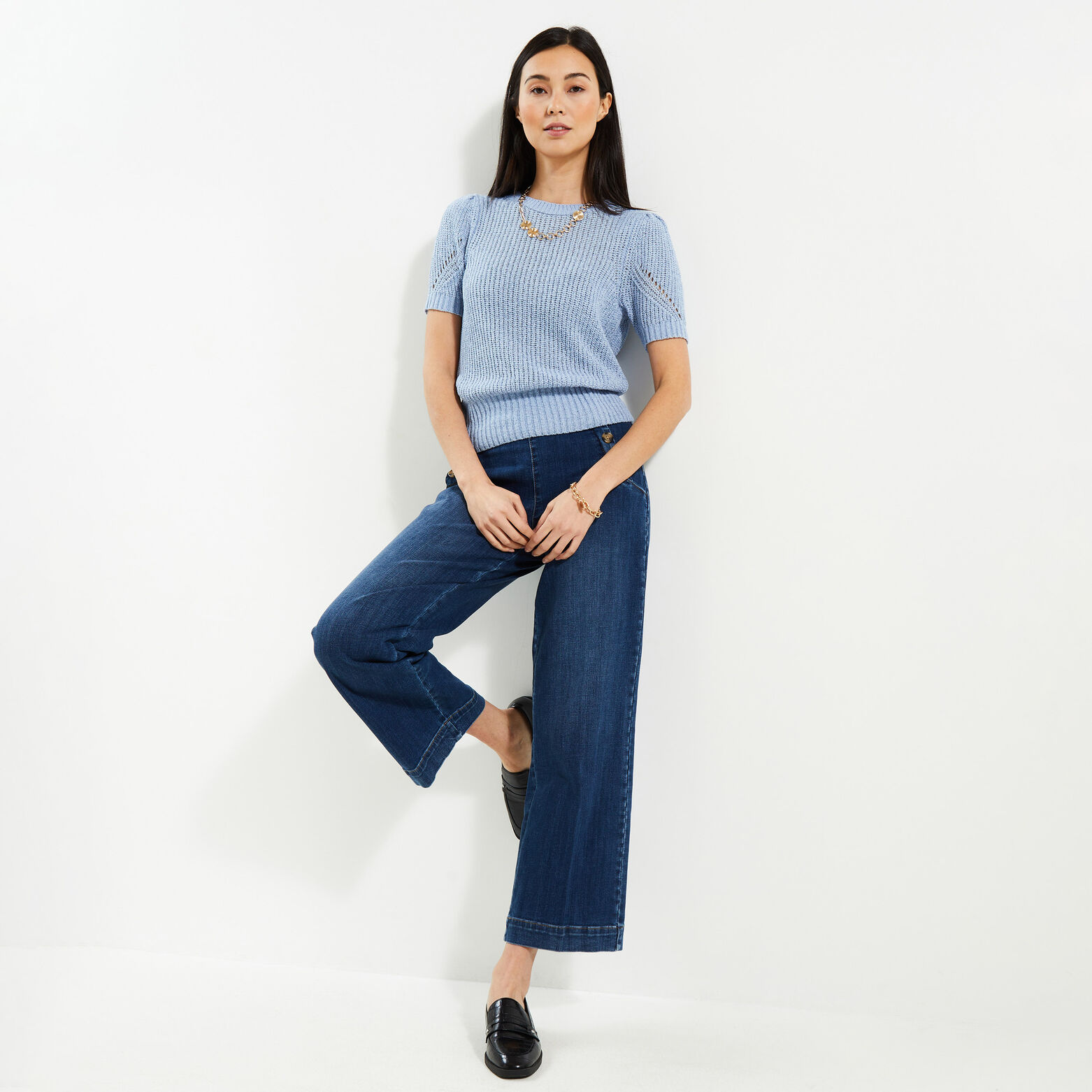 Pull manches courtes femme