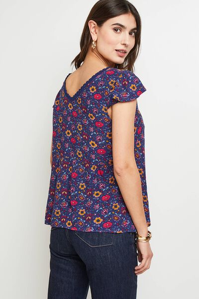 Blouse manches courtes col V