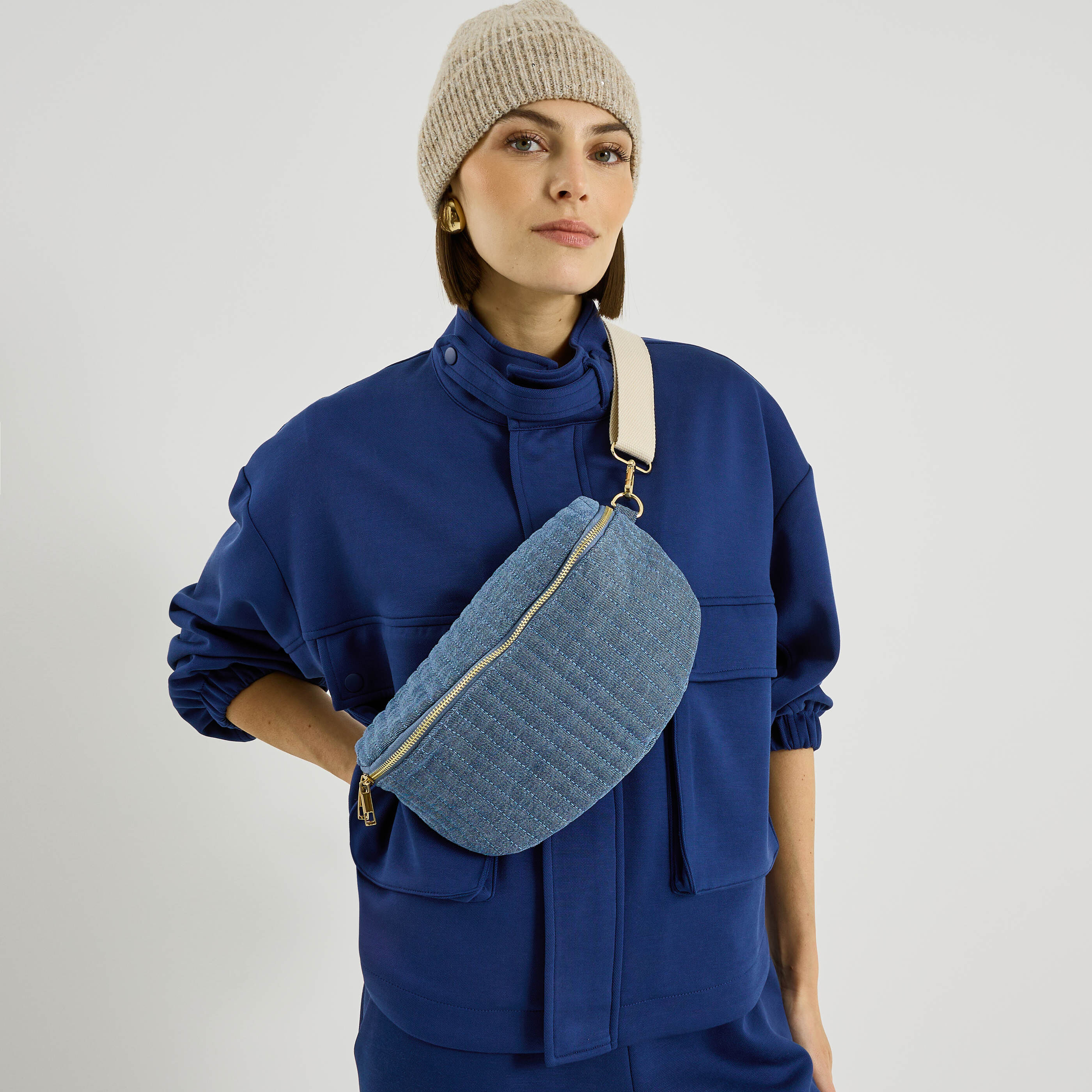 Sac banane en denim femme