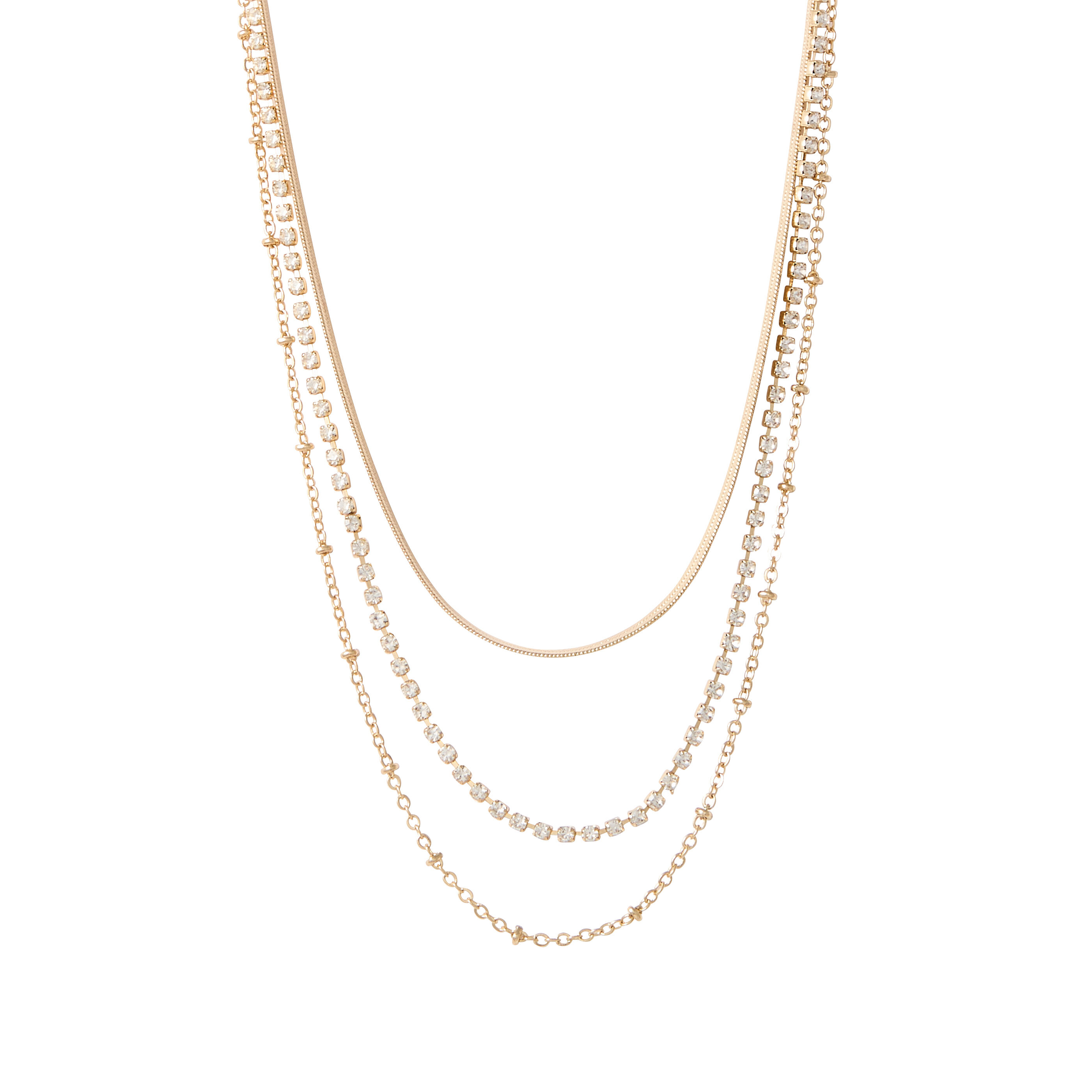 Collier 3 rangs couleur or