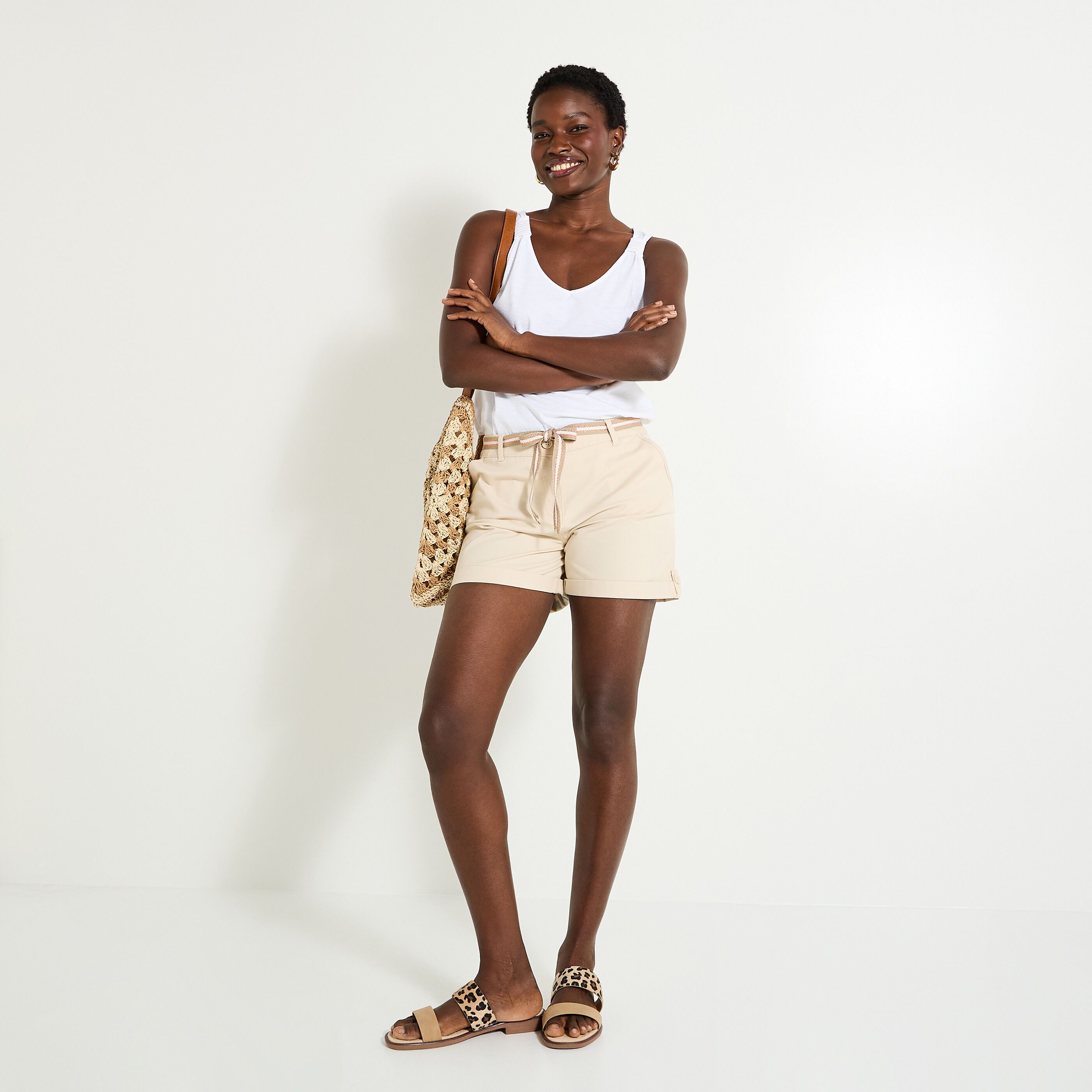 Short en toile femme